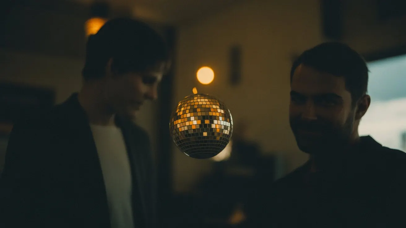 Mirror ball casting warm light spots
