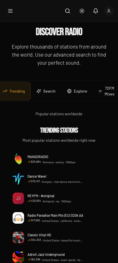72FM screenshot